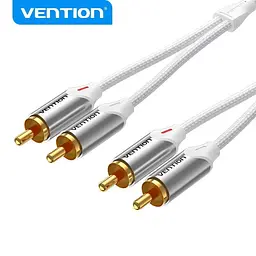Кабель Audio 2RCA-2RCA Vention 10m PVC Shell White (BCQIL) - мініатюра 2