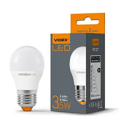Лампочка Videx G45e 3.5W E27 4100K 220V (VL-G45e-35274) - мініатюра 2