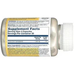 Дієтична добавка Solaray Calcium Hydroxyapatite 1000 мг 120 капсул - мініатюра 3