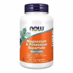 Магній Now Foods (& Potassium Aspartate) - 120 веганських капсул, для м'язів і нервової системи