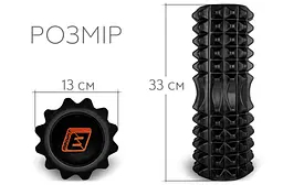 Масажний ролик EasyFit Solid Roller v.1.2s 33х13 см чорний - мініатюра 3