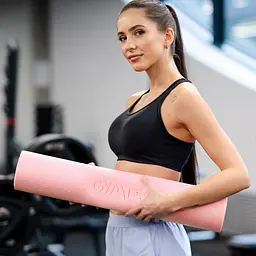 Килимок (мат) для фітнесу та йоги Gymtek 0,5см рожевий - мініатюра 8