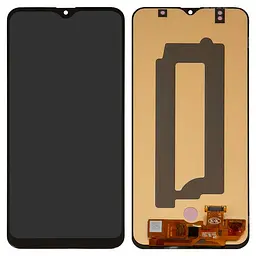 Дисплей Samsung A307 Galaxy A30s, чорний, без рамки, ., original LCD size, (OLED)