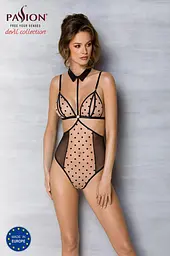 Боді з відкритими грудьми Passion DOMINICA Body XXL/XXXL beige комір-чокер корсет - мініатюра 5