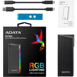 Зовнішня кишеня ADATA EC700G M.2 PCIe/SATA SSD to USB 3.2 Gen 2 Black (AEC700GU32G2-CGY) [158287] - мініатюра 8