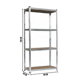 Стелаж LEOBRO Premium 180 х 90 х 30 см, 175кг/полиця, 4 полиці (LB-R101) - мініатюра 3
