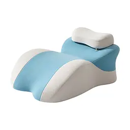 Блакитна подушка ортопедична pillow-06 / Клиноподібна подушка для сну з поліестеру / Ортопедична подушка - мініатюра 6