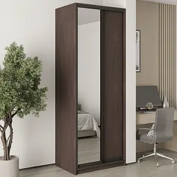 Шафа-купе дводверна MebelStar Уні BG ДСП/Дзеркало 90x45x240 см Дуб рістрето (MBS-10518)