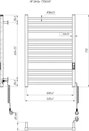 Електрична рушникосушарка HF Derby 770x530 white matte 6.1.0402.06.WM, Білий матовий, універсальне (коннектор), Електронний - мініатюра 5