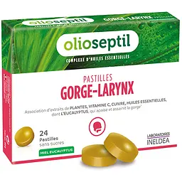 Пастилки для розсмоктування Olioseptil Горло - Гортань, Мед - Евкаліпт 24 пастилки