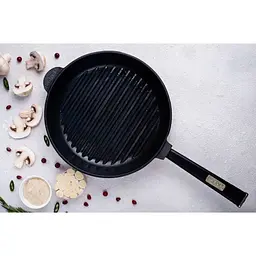 Сковорода-гриль Brizoll Optima-Black чавунна з ручкою 28х5 cм (O2850G-P1) - мініатюра 4