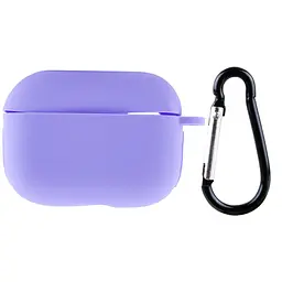Силіконовий футляр New з карабіном для навушників Airpods Pro Бузковий / Dasheen