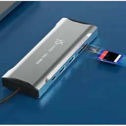Концентратор J5create USB-C 9-in-1 2xUSB 3.2 + 2xUSB-C PD + 2xHDMI 4K + DisplayPort + SD/TF + RJ45 1000Mbps gray (JCD397-N) - мініатюра 9