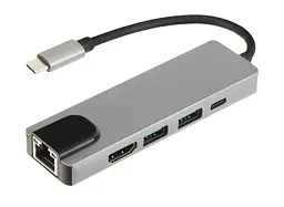 Док-станція RIAS BYL-2007 5в1 USB Type C - PD/USB/HDMI/RJ-45 (3_00418)