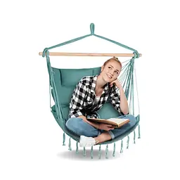 Бразильське крісло - гамак Outtec Boho XXL зелений - мініатюра 4