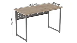 Комп'ютерний стіл Ferrum-decor Майк 75x120x60 сірий ДСП Дуб Сан-Марино 32мм (FRD-101785) - мініатюра 3
