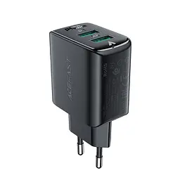 Мережевий зарядний пристрій Acefast A33 2 USB QC 18W чорний - мініатюра 3