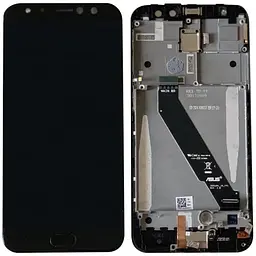 Дисплей Asus ZenFone 4 Selfie Pro ZD552KL чорний, Amoled, PRC, з рамкою, зі шлейфом кнопки Home