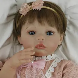 Колекційна силіконова лялька реборн reborn анатомічна пупс дівчина з волоссям тея Reborn Dolls det0018895 - мініатюра 3