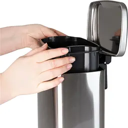 Відро для сміття MBM My Home з кришкою та педаллю 5 л сірий (BIN-15 5L SS) - мініатюра 11