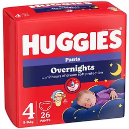 Підгузки Huggies Overnights Pants Трусики 4 9-14 кг 26 шт. (5029053581088)