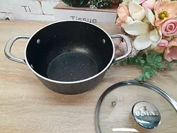 Каструля зі скляною кришкою OMS 3118-28-6-2-black 28 см 6.2 л чорна - мініатюра 3