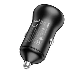 Адаптер автомобільний HOCO Smooth road car charger NZ5 саме зарядне чорне - мініатюра 4