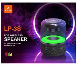 Портативная колонка ретро Kisonli LP3S PLUS Bluetooth 1200mAh 8Вт Black - мініатюра 2