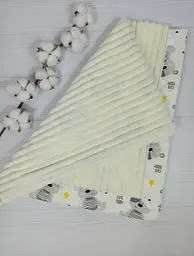 Плед дитячий плюшовий 97х97 a.l.babybox Ведмедики у зірках Молочний - мініатюра 2