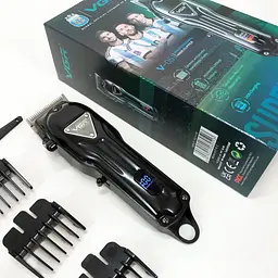 Машинка триммер для стрижки волосся акумуляторна роторна 4 насадки LED дисплей VGR V-051 - мініатюра 13