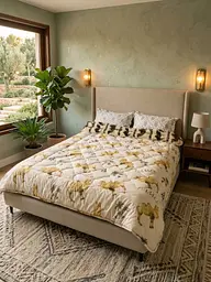 Ковдра євро зимова стьобана з холофайбера Arda Camell wool 41075 195х215 см