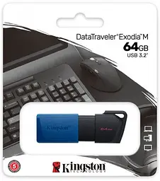 USB флеш-накопичувач Kingston DataTraveler Exodia M 64GB USB-A 3.2 Gen 1 Black/Blue (DTXM/64GB) [76430] - мініатюра 6