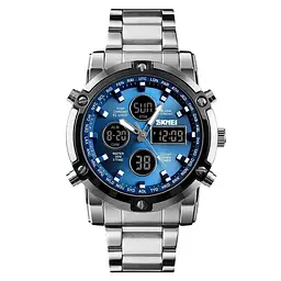 Наручний годинник чоловічий Skmei 1389 Silver - Blue, 1389BU (12321)