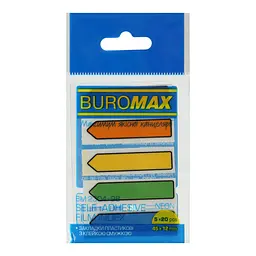 Закладки пластикові з клейким шаром Neon BM.2304-98, 45x12 мм, 5x20 аркушів, 2 шт. в упаковці (В асортименті)