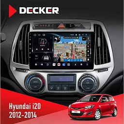Штатна магнітола Hyundai i20 2012-2014 Decker D9-011 4x64, DSP, 4G, 360 Decker (НФ-00005723)
