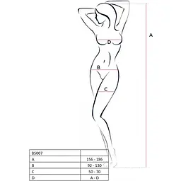 Бодістокінг Passion BS007 Black, комбінезон, закриті плечі, рукав 3/4 - мініатюра 4