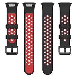Силіконовий ремінець Primo Perfor Classic для фітнес браслета Xiaomi Smart Band 7 Pro Black-Red - мініатюра 3