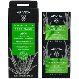 Маска для обличчя Apivita Express Beauty Зволоження та свіжість, з алое, 2 шт. по 8 мл - мініатюра 2