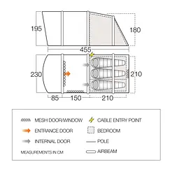 Намет тримісний Vango Harris Air 350 Mineral Green (TETHARRAI000001) - мініатюра 2