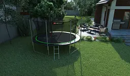 Батут Hop-Sport 14ft (427см) чорно-зелений з внутрішньою сіткою - мініатюра 3
