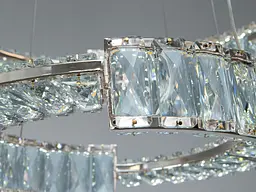Ефектна кришталева підвісна LED-люстра в золотом для вітальні Diasha 552/600+400G, 126W, 6930 lm - мініатюра 6