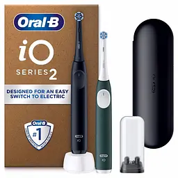 Набір електричних зубних щіток Oral-B iO Series 2 Clean & Care Pack Night Black & Forest Green - мініатюра 6