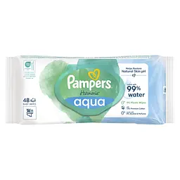 Дитячі вологі серветки Pampers Harmonie Aqua 48 шт. - мініатюра 2