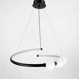 Чорна LED люстра з акриловими кульками у 2-х розмірах | Line F | Арт. 901BK LED - мініатюра 7