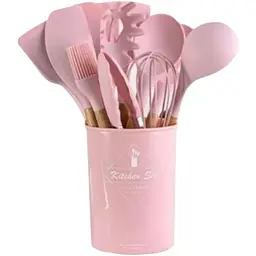 Набір кухонного приладдя Edenberg Silicone kitchen utensils set 12 предметів Рожевий