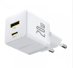 Мережевий зарядний пристрій Baseus Palm Type-C+USB 20 W P10111608213-00 Білий - мініатюра 2