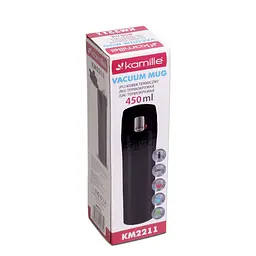 Термокухоль Kamille KM-2211 450мл чорний - мініатюра 5