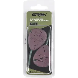 Грузило Brain In-Line Flat Lead 150g 2шт/уп Brown - мініатюра 2