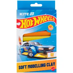 Пластилін восковий Kite Hot Wheels 12 кольорів 200 г (HW25-086-1)