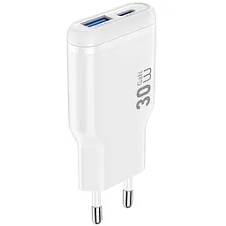 МЗП G033 Essen PD30W+QC3.0 GaN (1USB-A/1C) White Wiwu teh0029664